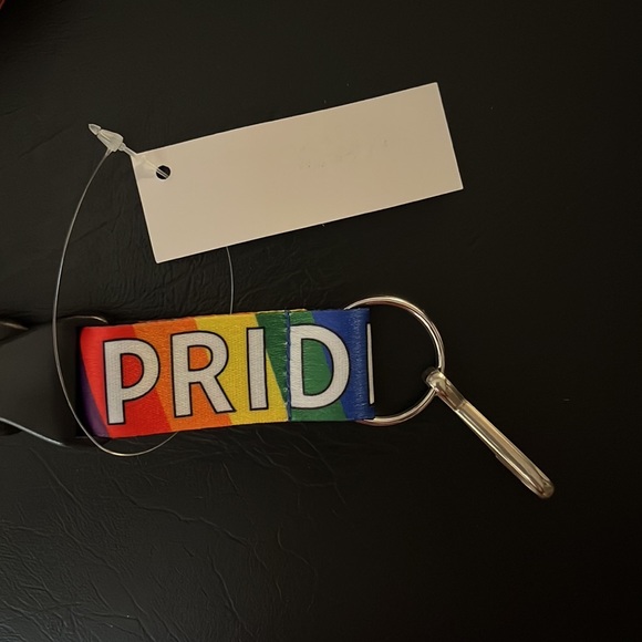 ✨64% Reduced Lanyard RAINBOW reading "PRIDE " Clips off at the bottom, keys ring - Picture 2 of 6